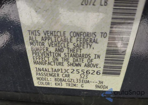 2018 Nissan Altima 2.5 S z USA, uszkodzony, nr VIN 1N4AL3AP1JC255626